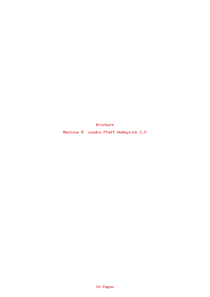 Page 1 de la notice Brochure Pfaff Hobbylock 2.0