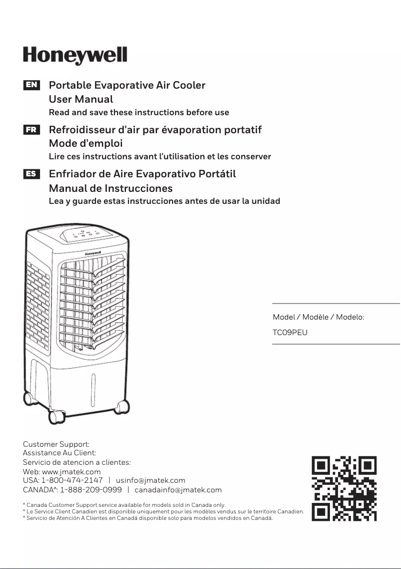 Page 1 de la notice Manuel utilisateur Honeywell TC09PEU