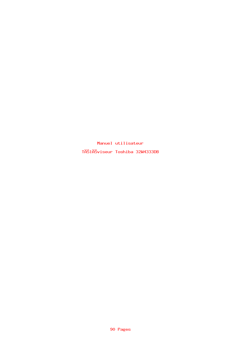 Page 1 de la notice Manuel utilisateur Toshiba 32W4333DB