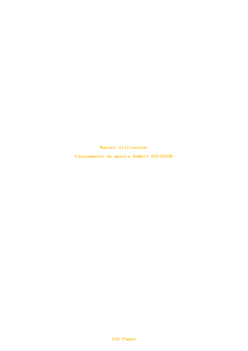 Page 1 de la notice Manuel utilisateur DeWalt DCE0825R