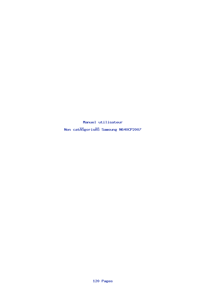Image de la première page du manuel de l'appareil N640CP2007