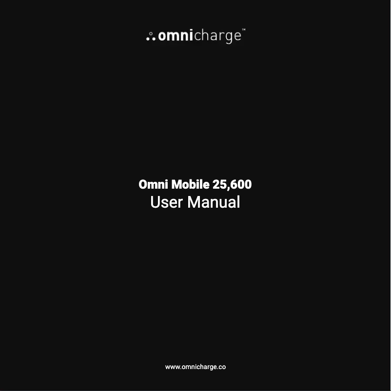 Página 1 del manual Manual de usuario Omnicharge Omni Mobile 25,600