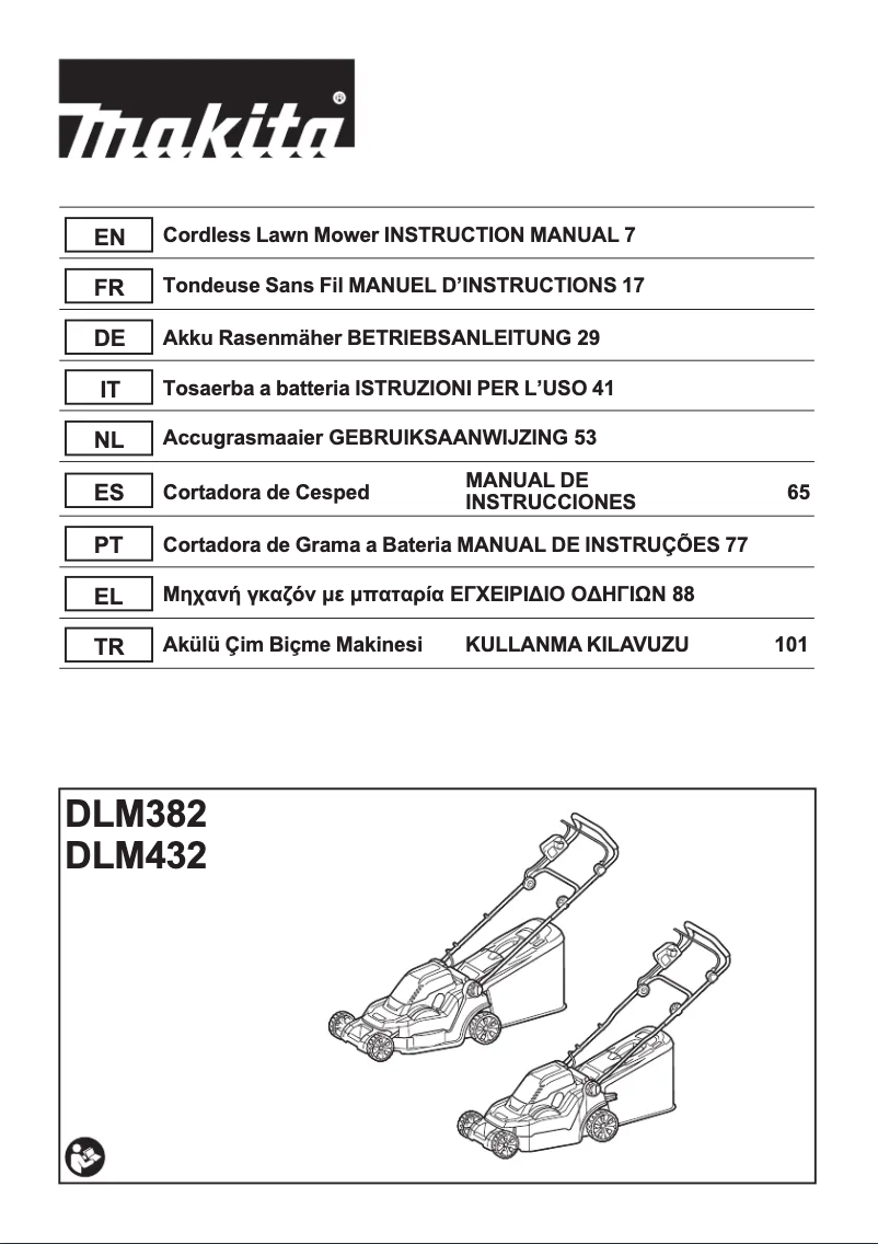 Page 1 de la notice Fiche technique Makita DLM432PT2