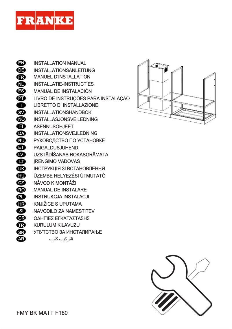 Page 1 de la notice Manuel utilisateur Franke FMY BK MATT F180