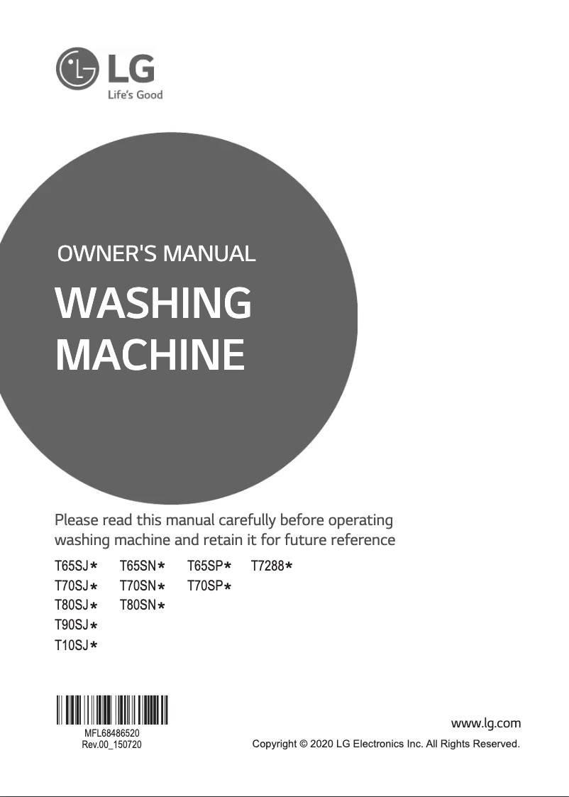 Page 1 de la notice Manuel utilisateur LG T70SJSS1Z