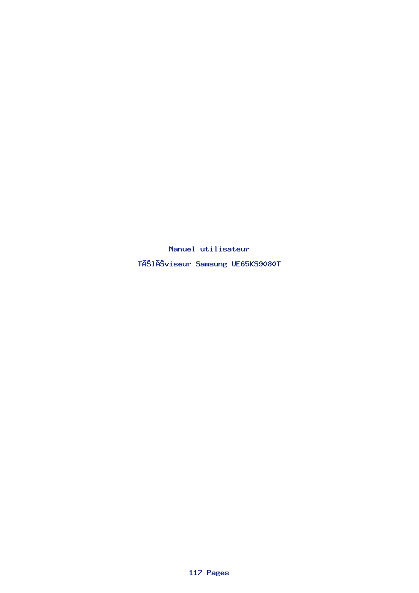 Page 1 de la notice Manuel utilisateur Samsung UE65KS9080T