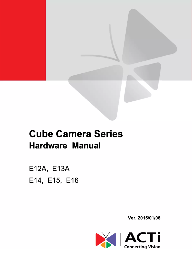 Page 1 de la notice Manuel utilisateur ACTi E15