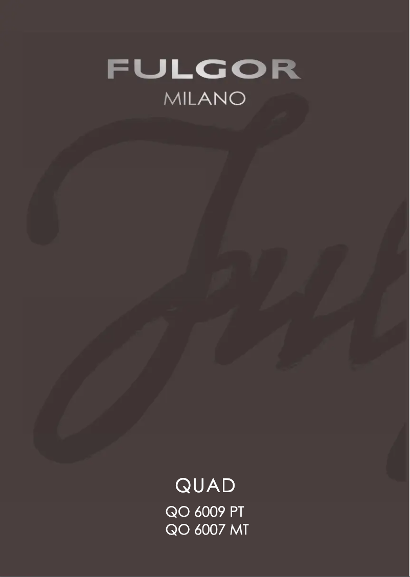 Page 1 de la notice Manuel utilisateur Fulgor Milano QLO 6007 MT