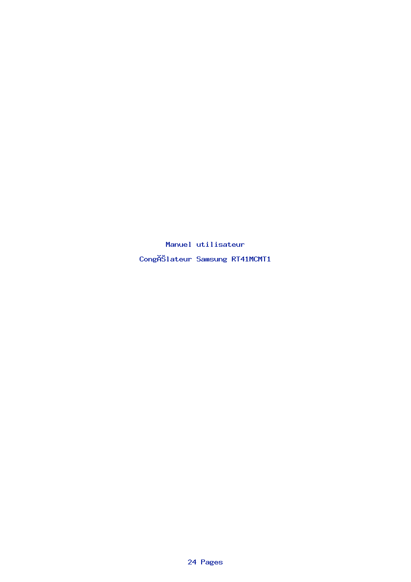 Page 1 de la notice Manuel utilisateur Samsung RT41MCMT1