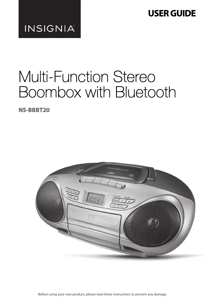 Página 1 del manual Manual de usuario Insignia NS-BBBT20
