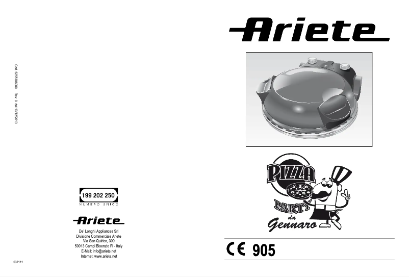 Page 1 de la notice Manuel utilisateur Ariete 905