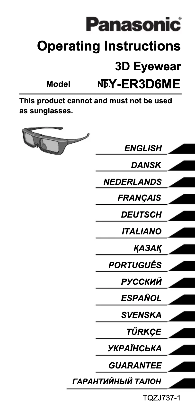 Page 1 of the manual User Manual Panasonic TY-ER3D6ME