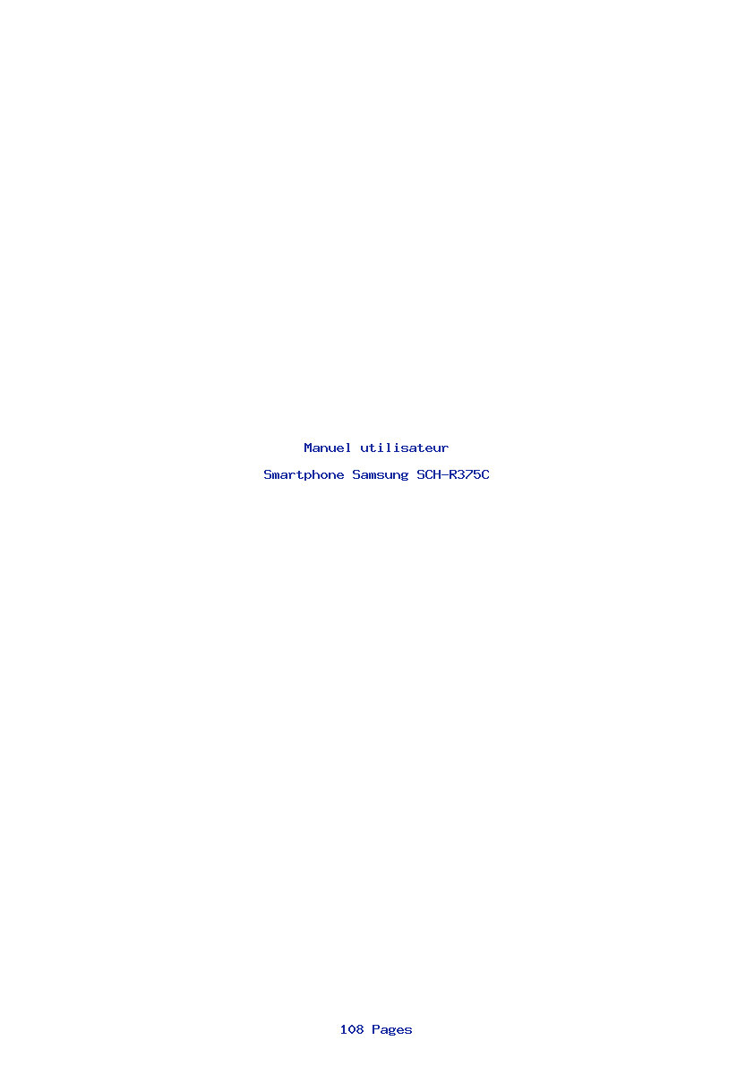 Page 1 de la notice Manuel utilisateur Samsung SCH-R375C