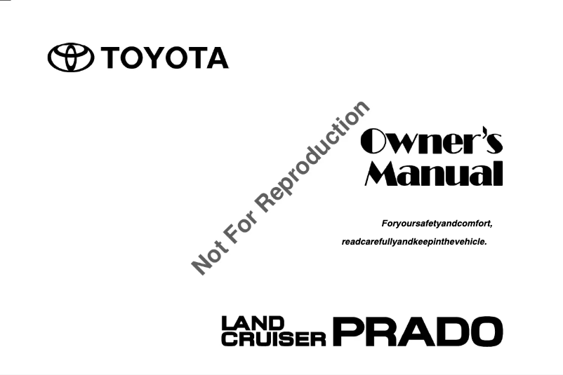 Page 1 de la notice Manuel utilisateur Toyota Land Cruiser Prado (2008)