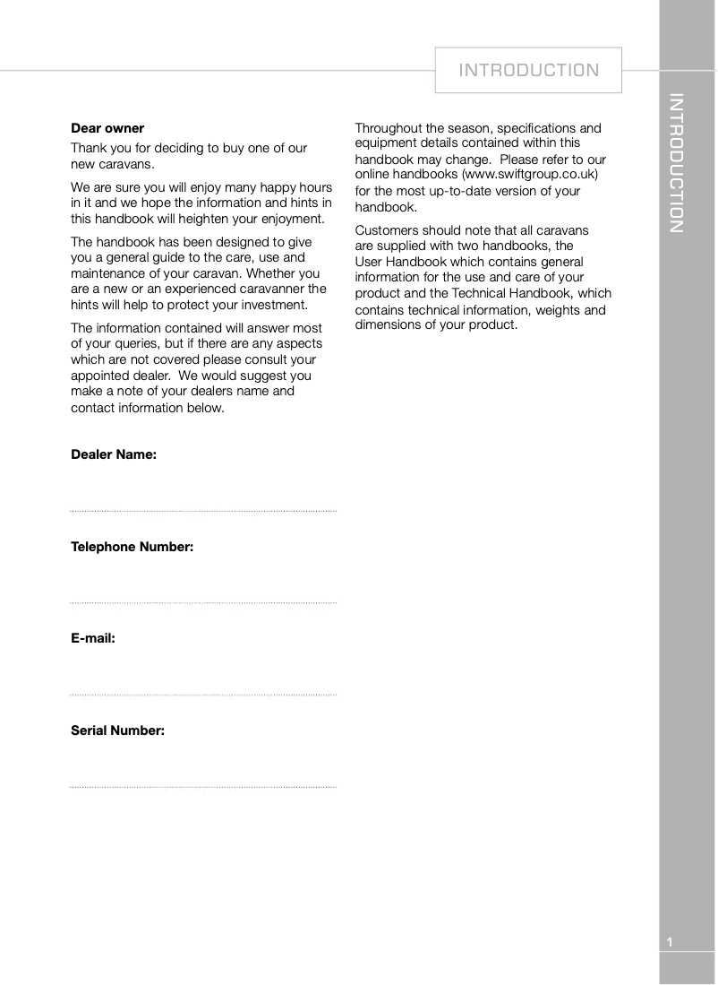 Page 1 de la notice Manuel utilisateur Swift Conqueror (2015)