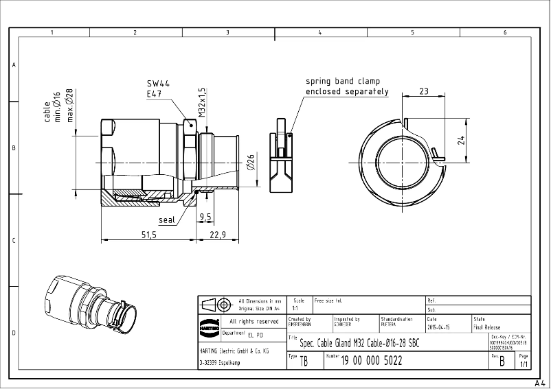 Page 1 de la notice Manuel utilisateur Harting 19 00 000 5022