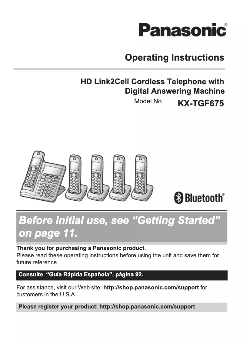 Página 1 del manual Manual de usuario Panasonic KX-TGF675S