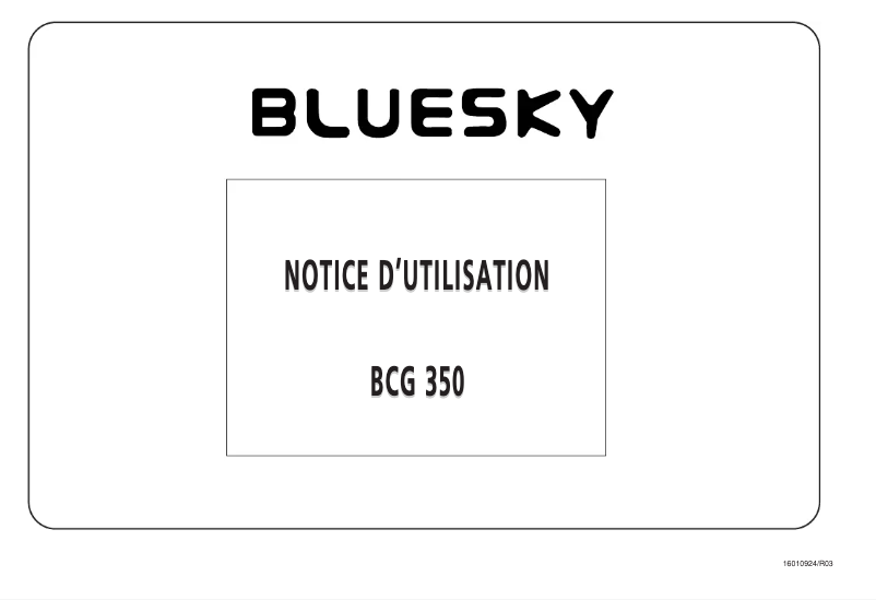 Page 1 de la notice Manuel utilisateur Bluesky BCG 350