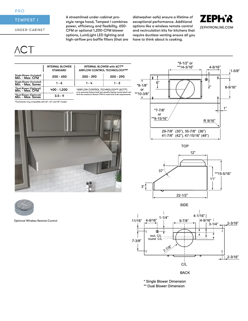 Página 1 del manual Ficha técnica Zephyr Tempest I AK7048CS