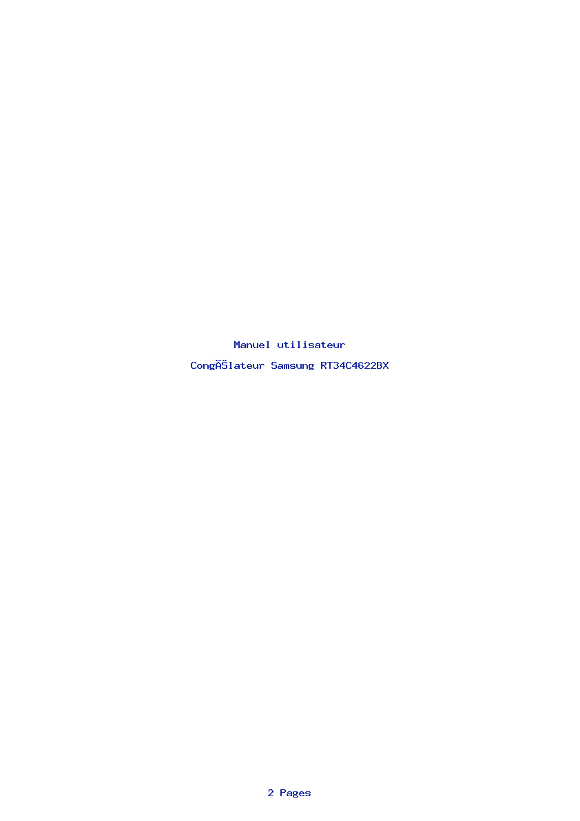 Page 1 de la notice Manuel utilisateur Samsung RT34C4622BX