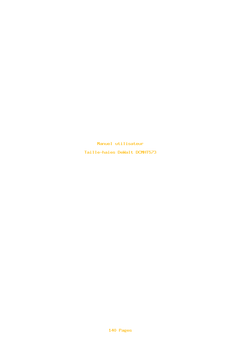 Page 1 de la notice Manuel utilisateur DeWalt DCMHT573