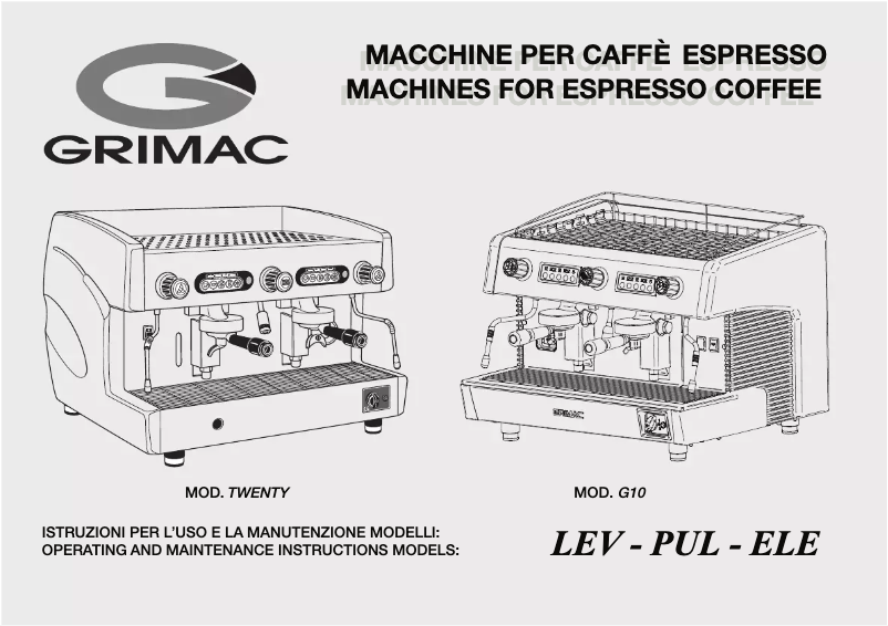Page 1 de la notice Manuel utilisateur Grimac G10
