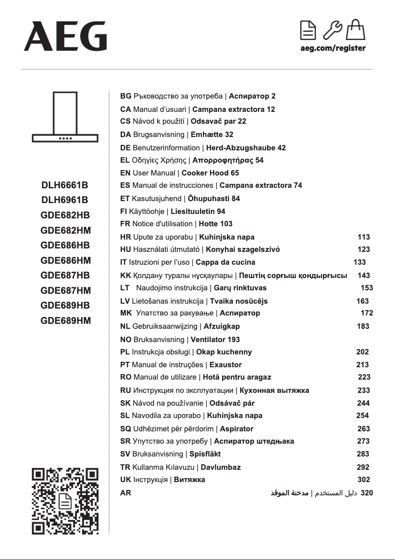 Page 1 de la notice Manuel utilisateur AEG GDE686HM
