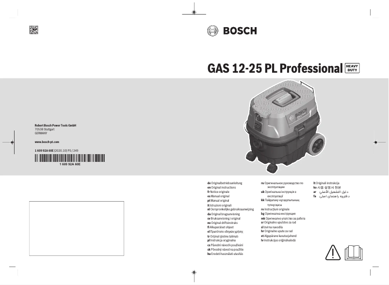 Page 1 of the manual User Manual Bosch GAS 12-25 Professional