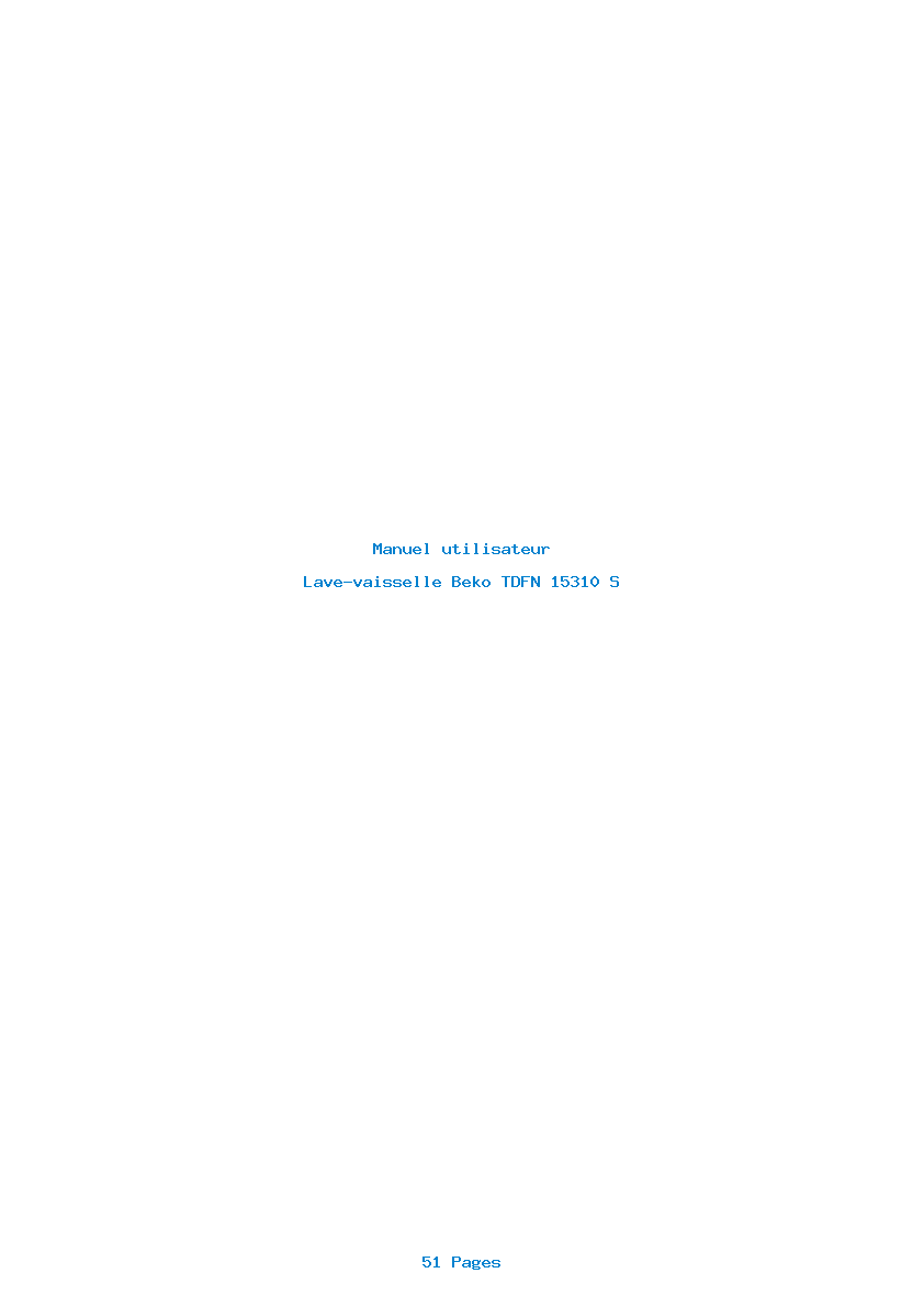 Page 1 de la notice Manuel utilisateur Beko TDFN 15310 S