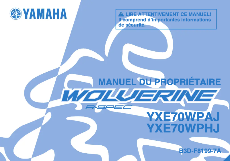 Page 1 de la notice Manuel utilisateur Yamaha Wolverine (2018)