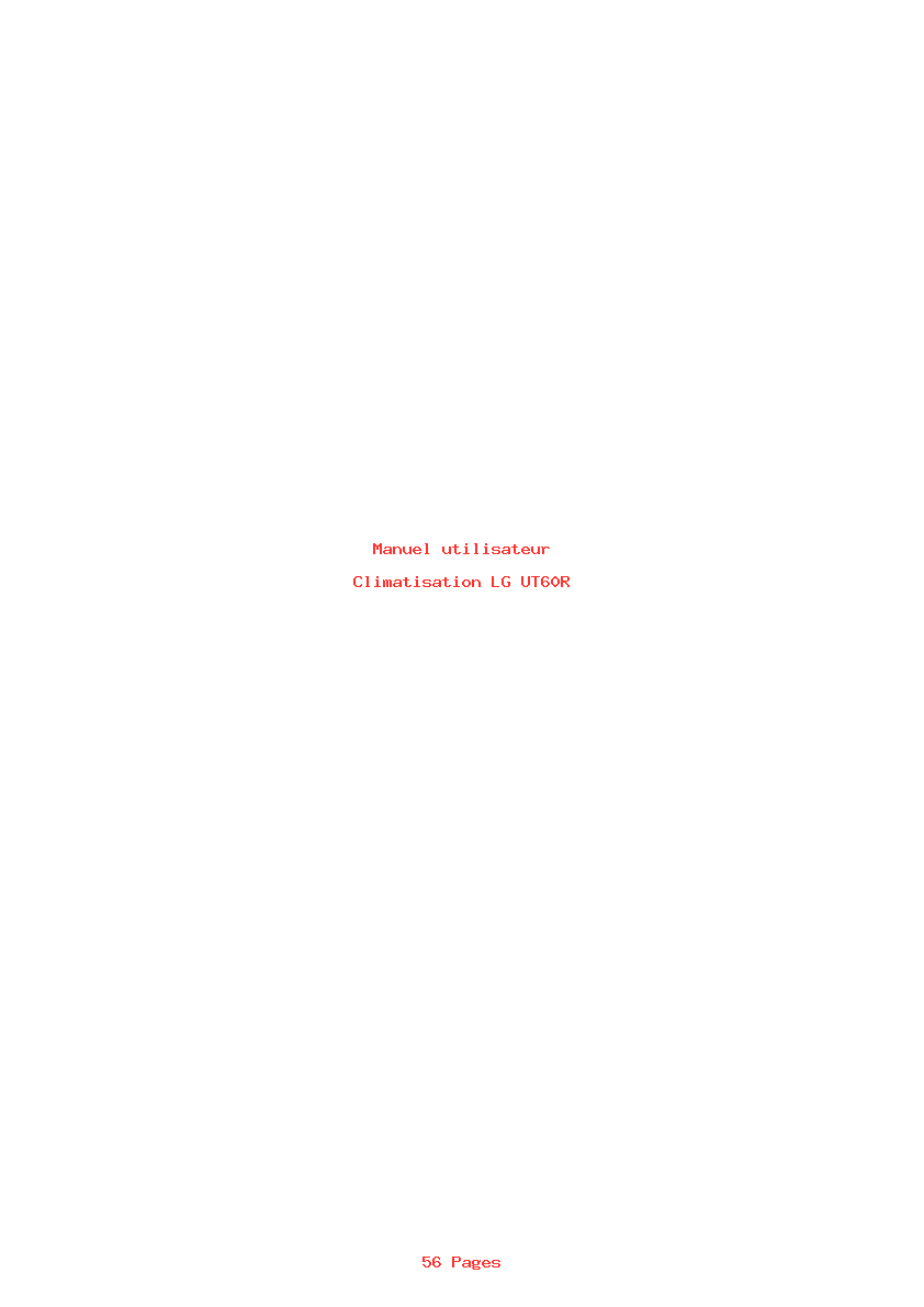 Page 1 de la notice Manuel utilisateur LG UT60R