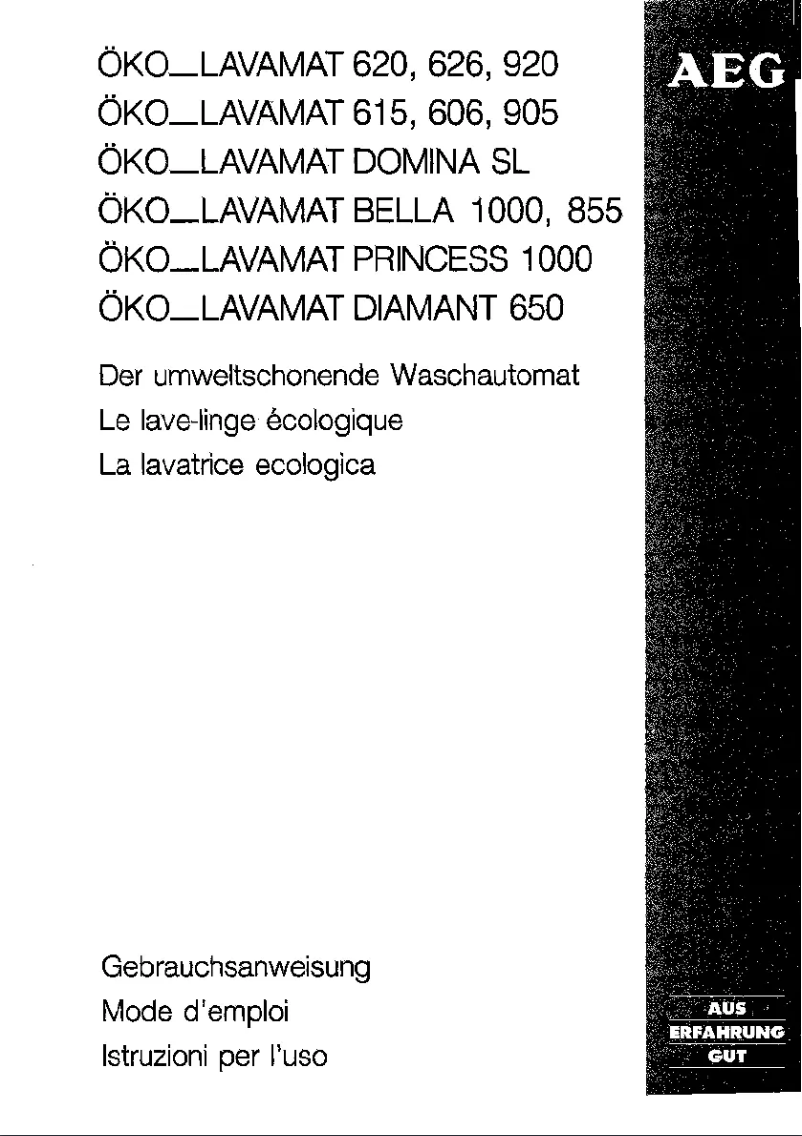 Page 1 de la notice Manuel utilisateur AEG Lavamat Diamant 650