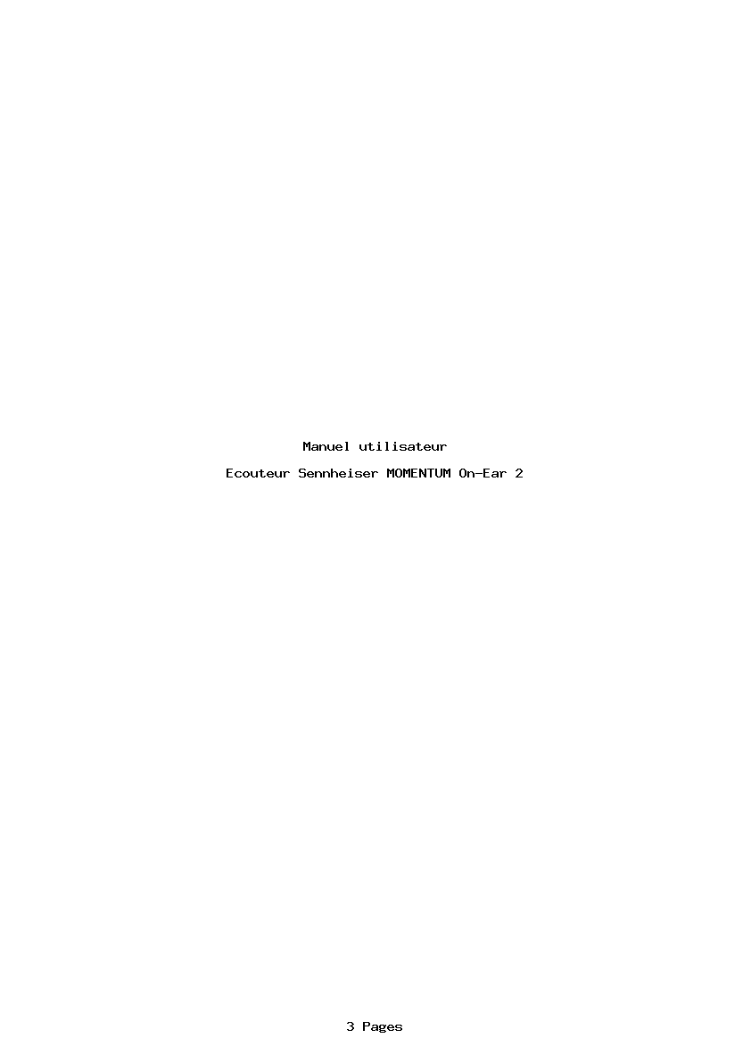 Page 1 de la notice Manuel utilisateur Sennheiser MOMENTUM On-Ear 2