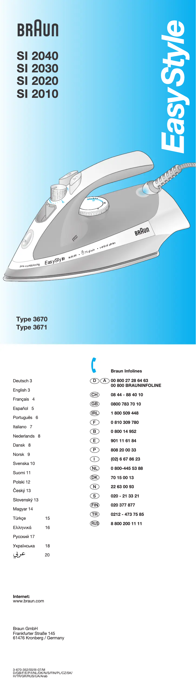 Página 1 del manual Manual de usuario Braun EasyStyle SI 2010 
