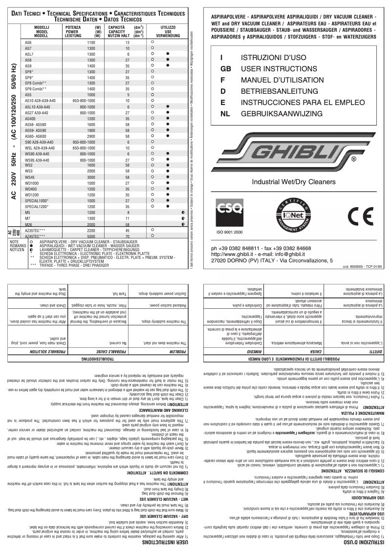 Página 1 del manual Manual de usuario Ghibli WSL
