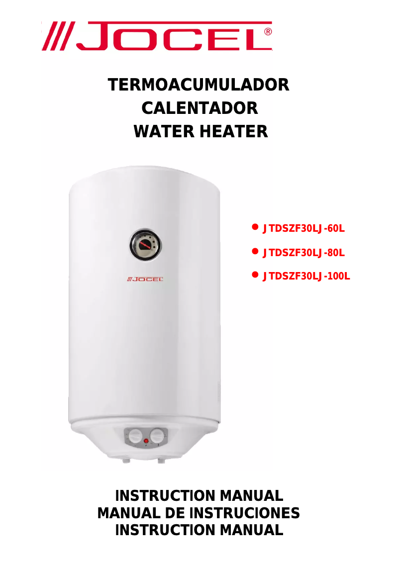 Página 1 del manual Manual de usuario Jocel JTDSZF30LJ-80L