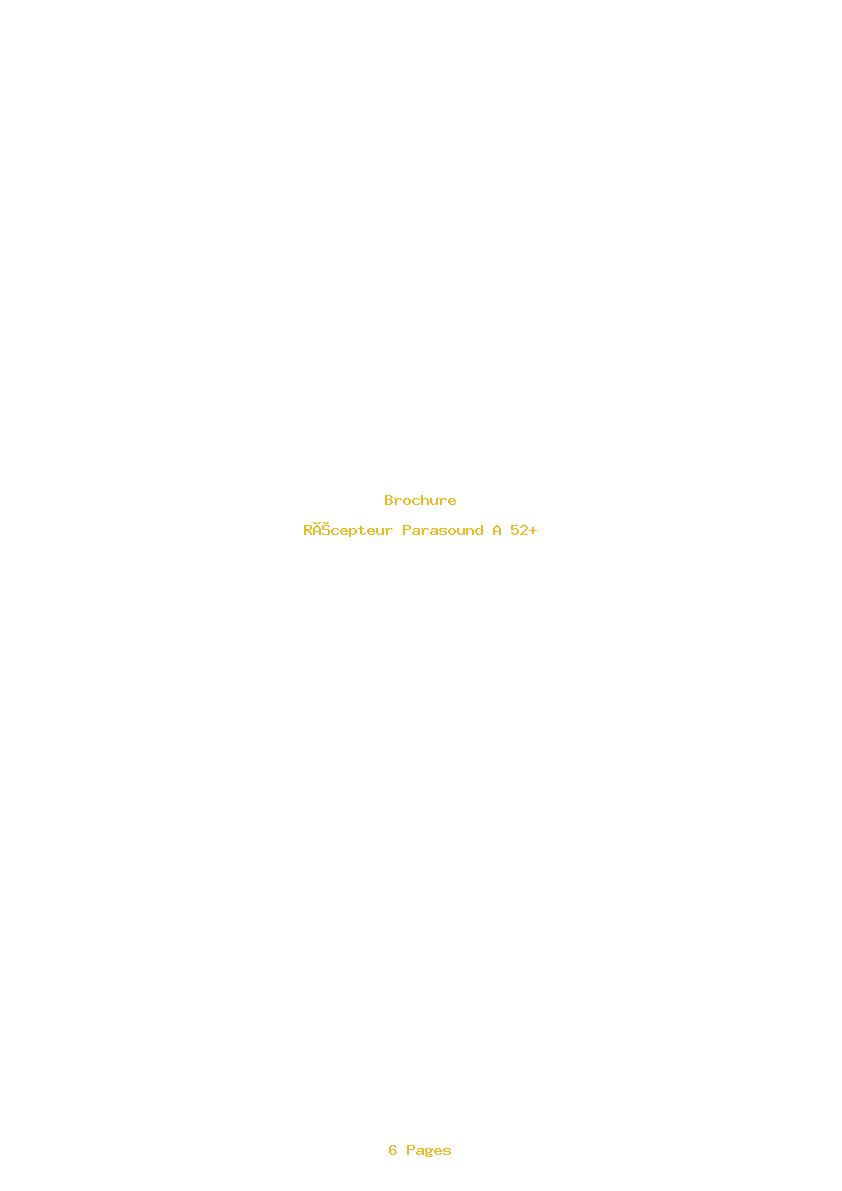 Page 1 de la notice Brochure Parasound A 52+