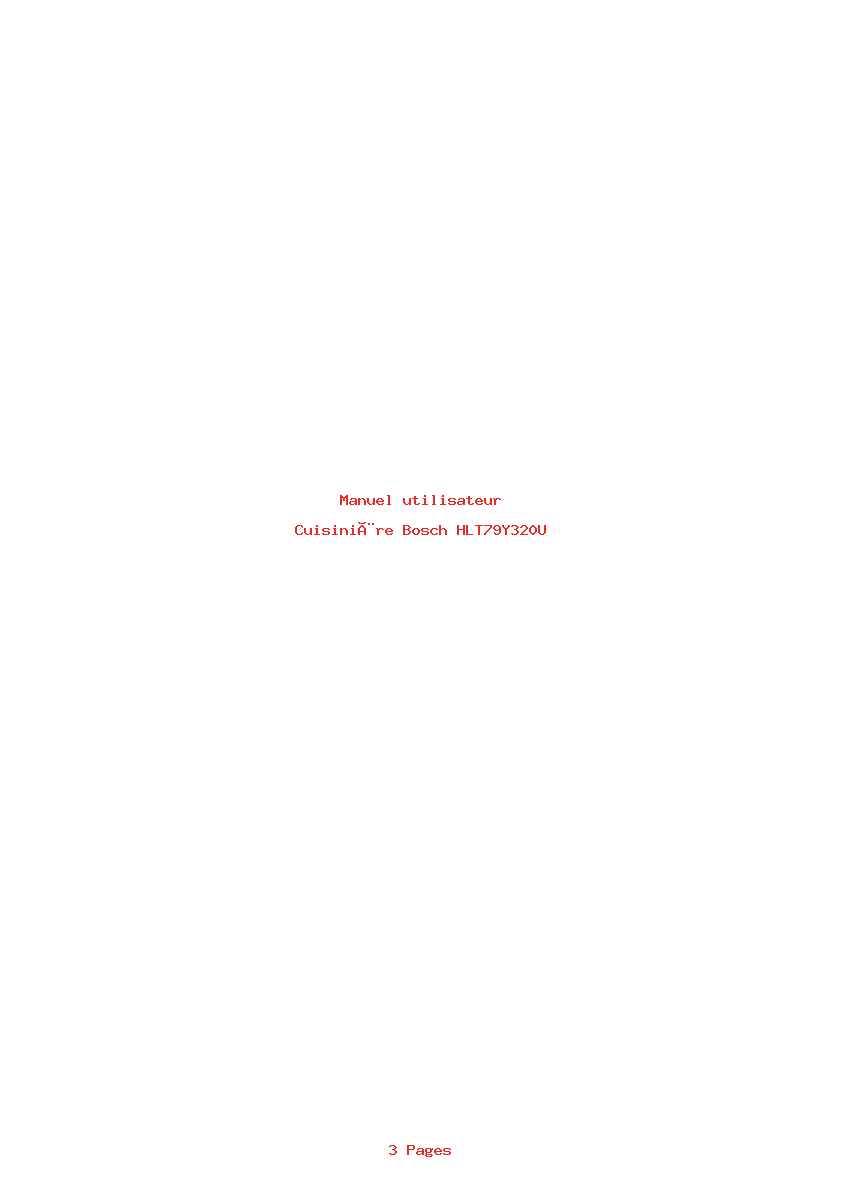 Page 1 de la notice Manuel utilisateur Bosch HLT79Y320U