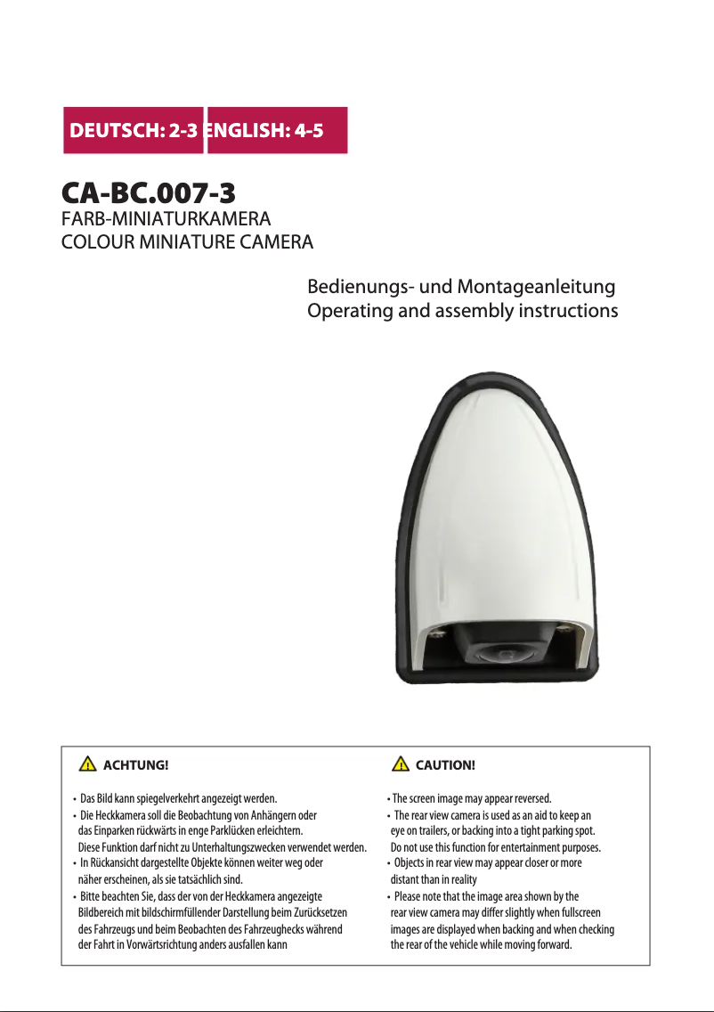 Page 1 de la notice Manuel utilisateur Pioneer CA-BC.007-3