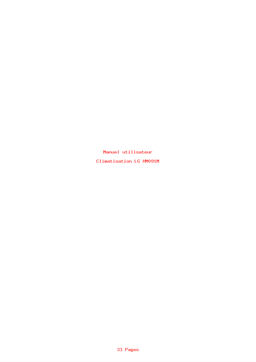 Page 1 de la notice Manuel utilisateur LG HM091M