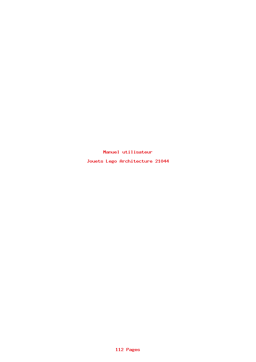 Page 1 de la notice Manuel utilisateur Lego Architecture 21044
