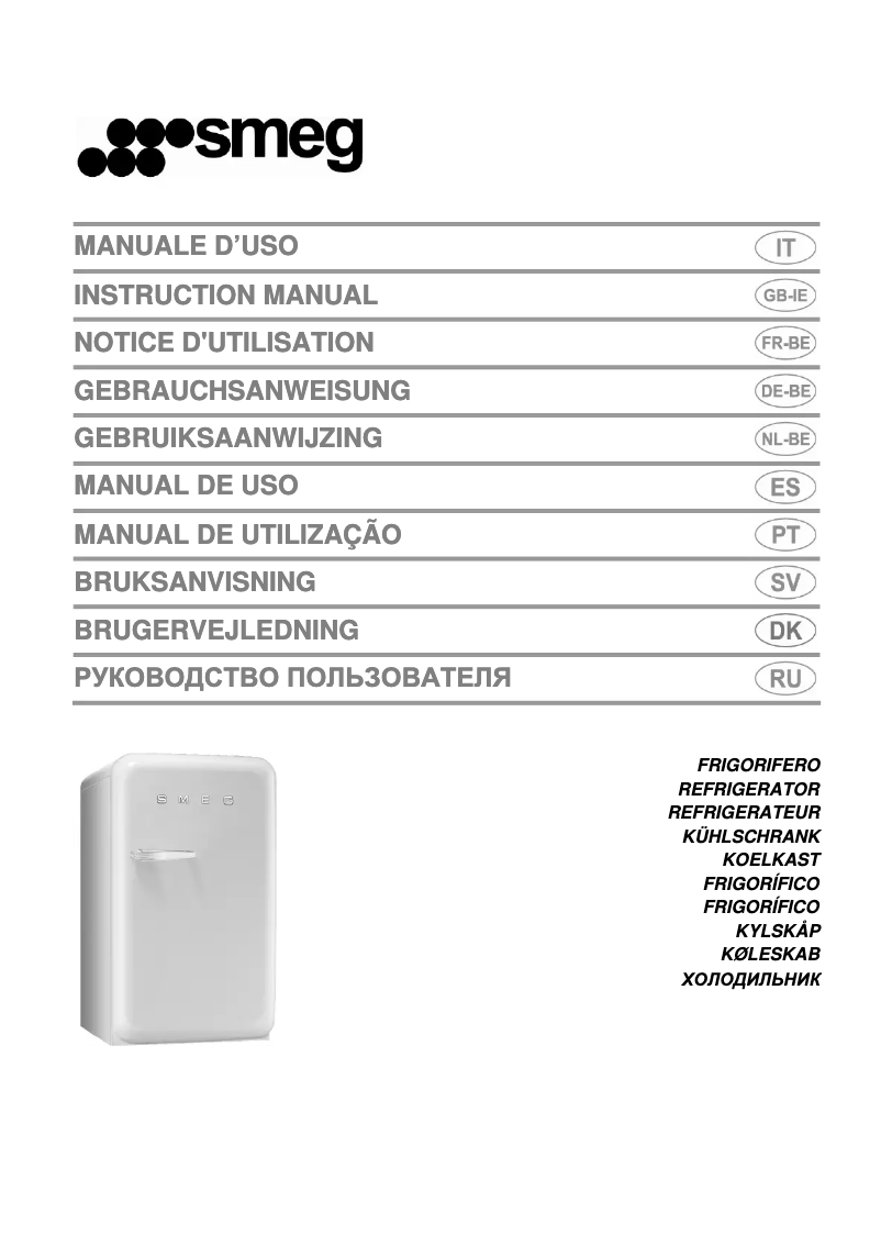Page 1 de la notice Manuel utilisateur Smeg FAB5RP