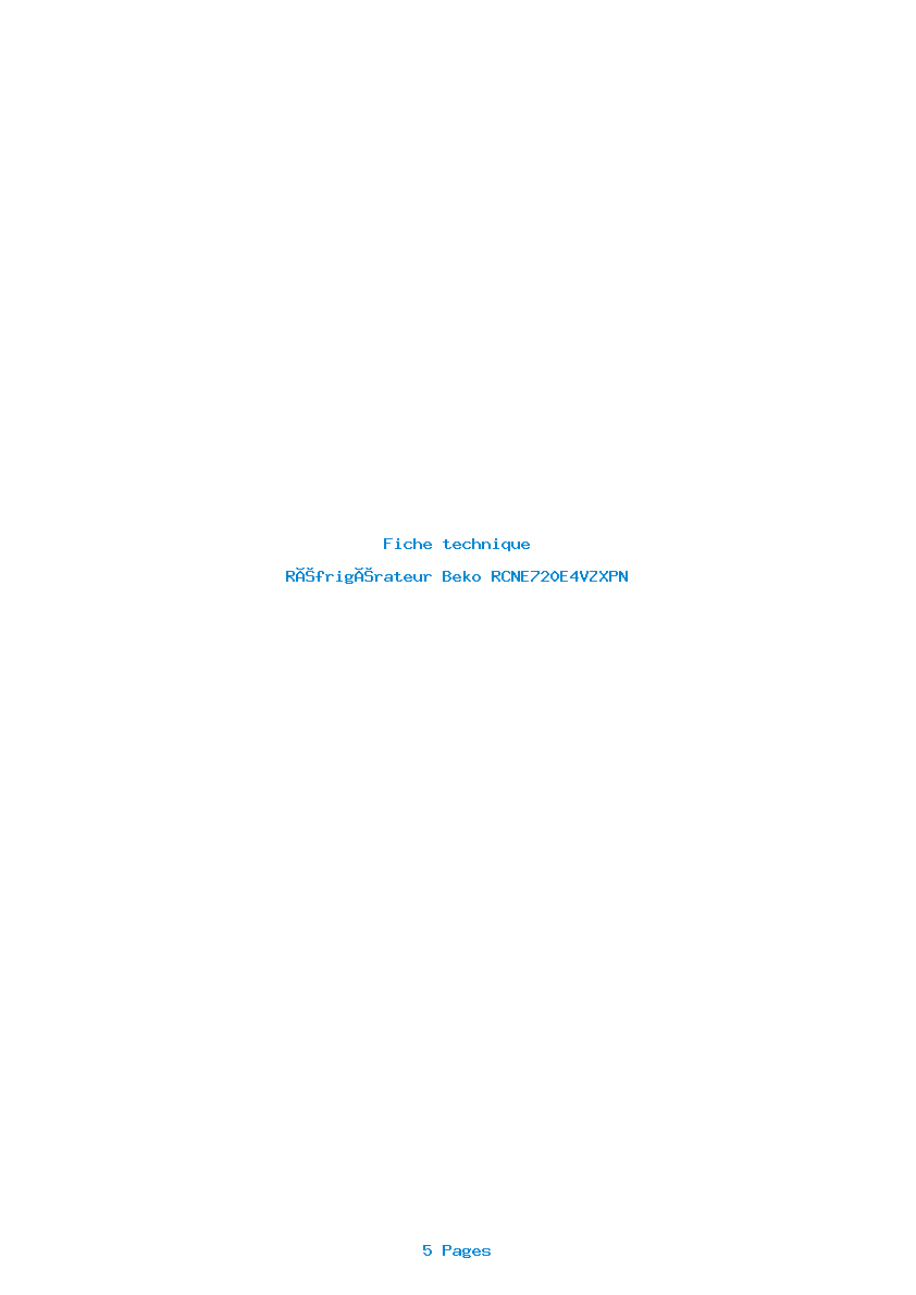 Page 1 de la notice Fiche technique Beko RCNE720E4VZXPN