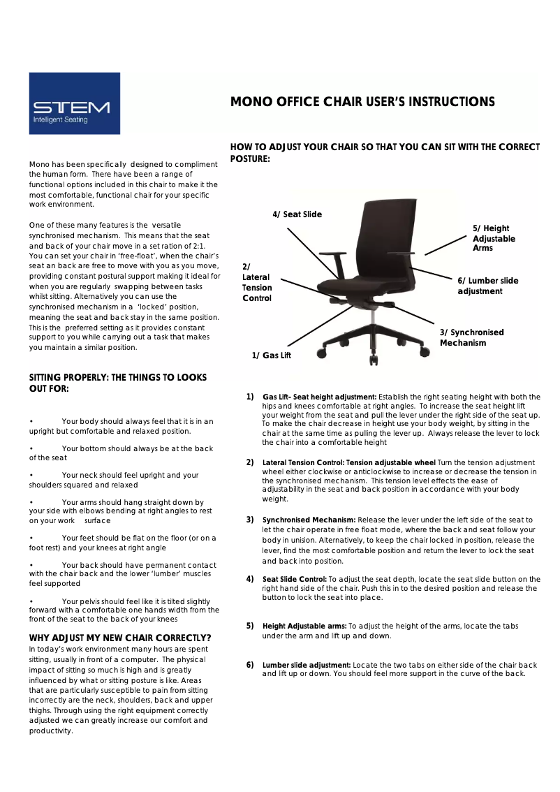 Page 1 de la notice Manuel utilisateur Stem Mono 3600