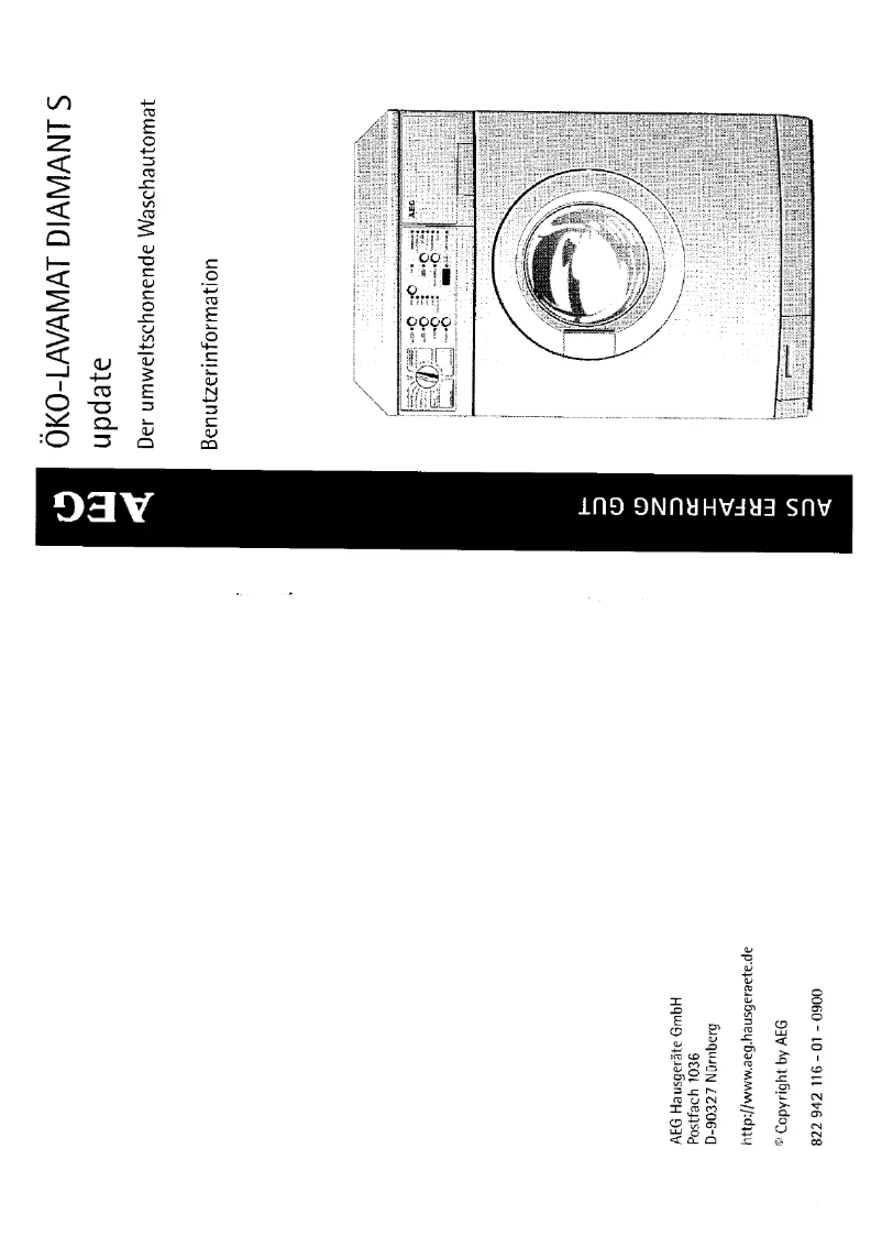 Page 1 de la notice Manuel utilisateur AEG Lavamat Diamant S