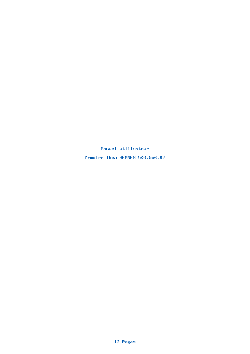 Page 1 de la notice Manuel utilisateur Ikea HEMNES 503.556.92