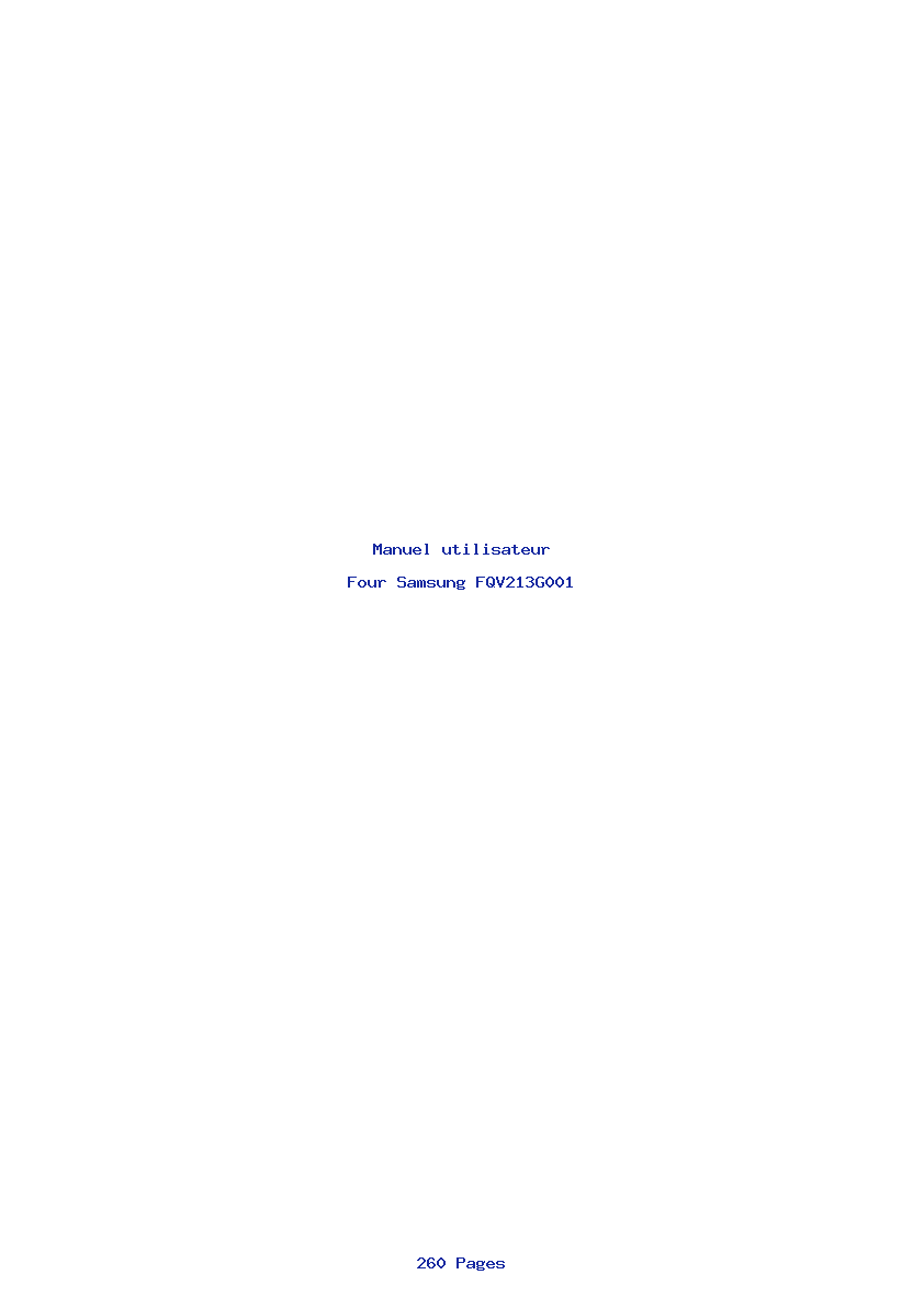 Page 1 de la notice Manuel utilisateur Samsung FQV213G001