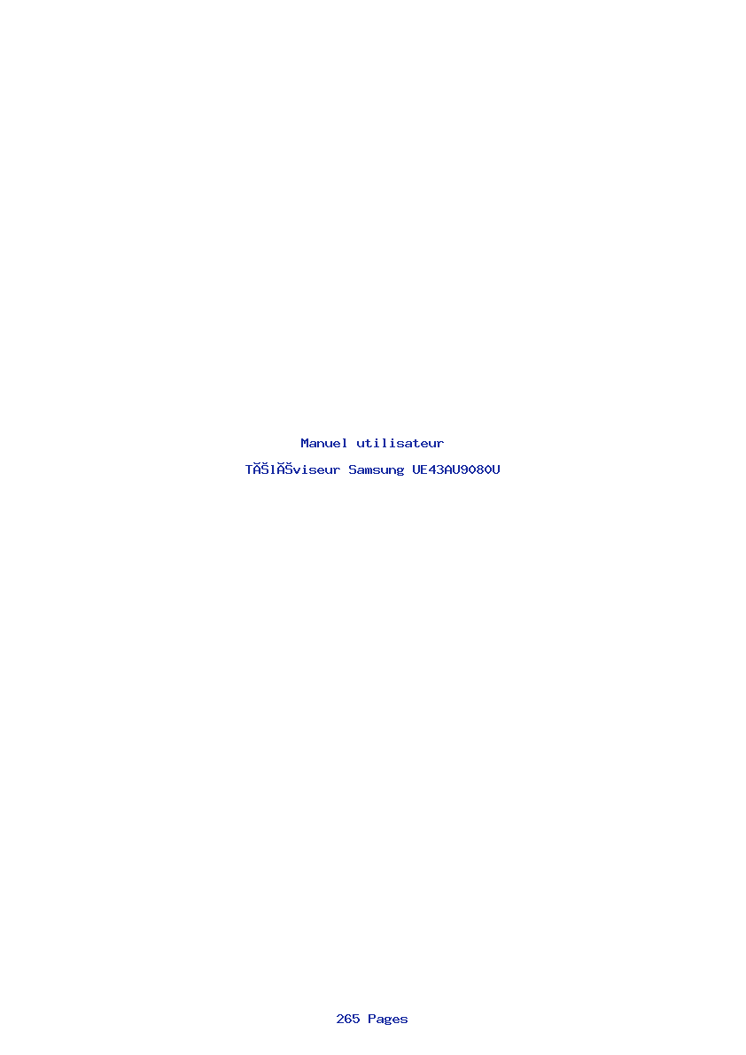 Page 1 de la notice Manuel utilisateur Samsung UE43AU9080U