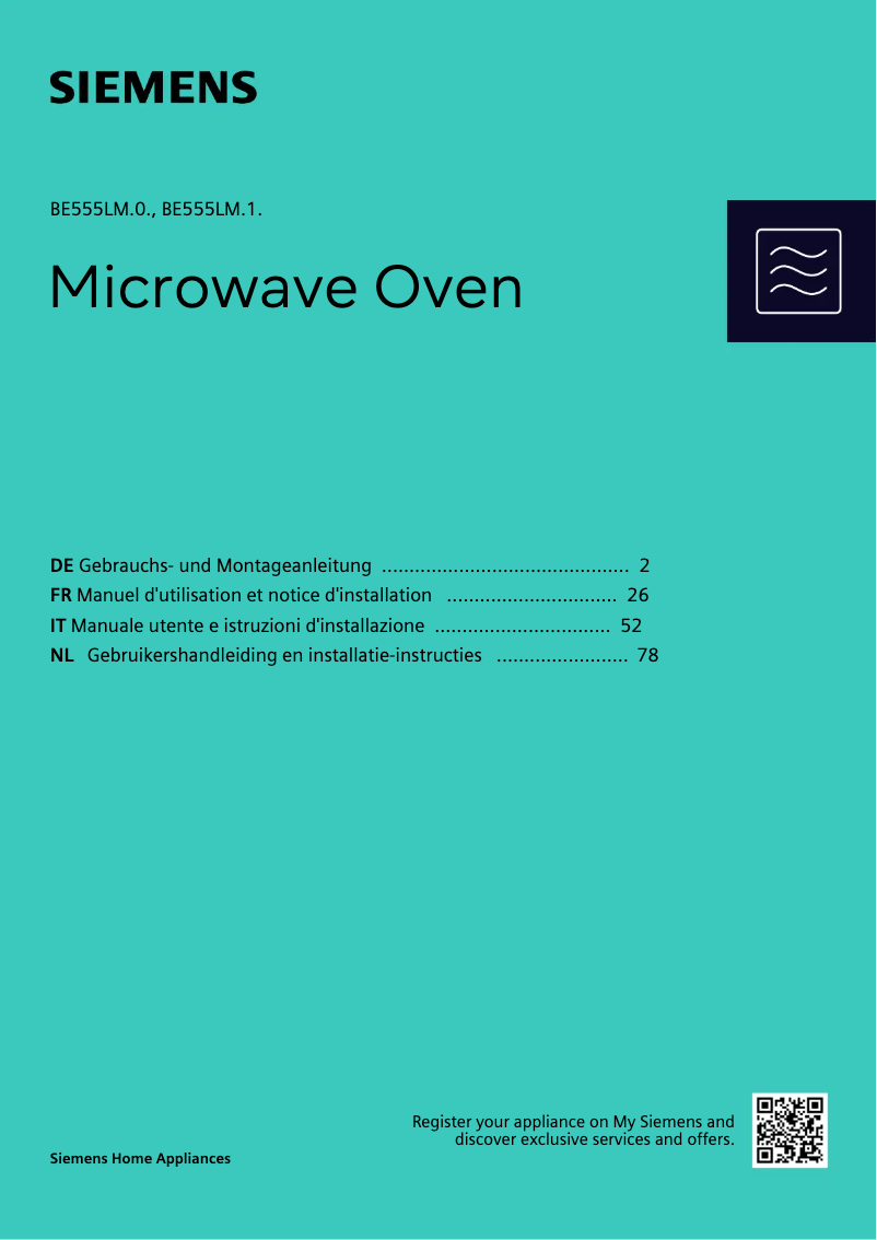 Page 1 de la notice Guide d'installation Siemens BE555LMB1