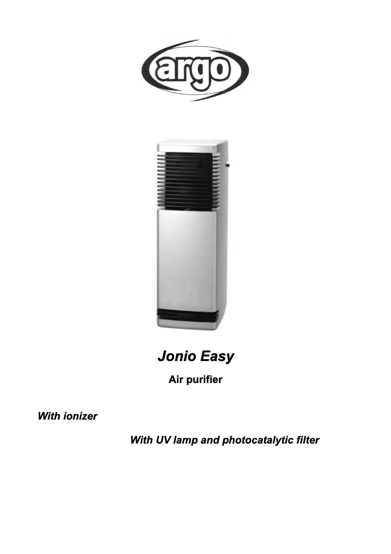 Página 1 del manual Manual de usuario Argoclima Jonio Easy